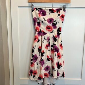 Multicolor Floral Strapless Dress Size S